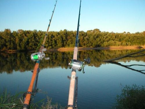 Custom made bank fishing rod holders